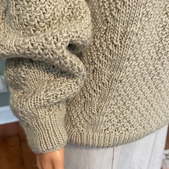 Relaxed Crewneck Knit Sweater in Oatmeal No brand tag. Heavy. Good quality. - Picture 7 of 10